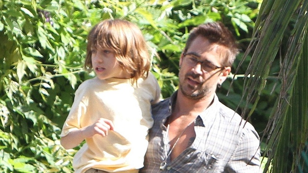 Colin Farrell a jeho syn James, kter trp Angelmanovm syndromem. (2011)