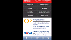 Nová verze TV programu iDNES.cz pro dotykové smartphony