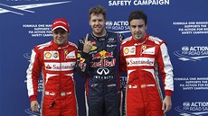 KVALIFIKACE. Ve Velké cen Malajsie byl nejlepí Sebastian Vettel (uprosted).