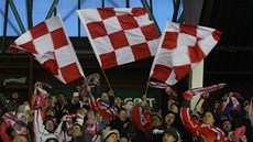 Nadšení fanoušků hokejistů Olomouce Nadšení fanoušků hokejistů Olomouce