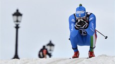 GIorgio Di Centa bhem sprintu Svtového poháru ve Stockholmu.