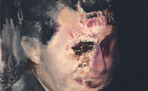Adrian Ghenie, Studie ke straidlu, 2010, olej na plán, 50x40 cm