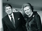 Britsk premirka Margaret Thatcherov s americkm prezidentem Ronaldem...