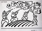 protinacistická karikatura Josefa apka vystavená v Mlníce