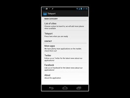 Teleportovac aplikace pro Android