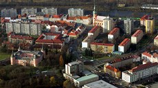 Letecký pohled na město Sokolov. Letecký pohled na město Sokolov.