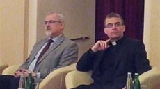 Předseda Ekumenické rady církví Joel Ruml a generální sekretář České biskupské Předseda Ekumenické rady církví Joel Ruml a generální sekretář České biskupské