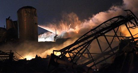 Následky výbuchu v továrn na hnojiva v texaském msteku West (18. dubna 2013)