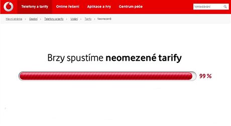 Vodafone na svých stránkách slibuje nové tarify.