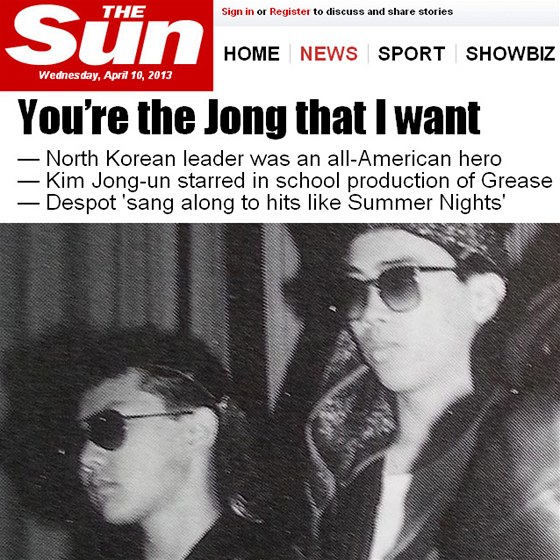 Podle britského deníku The Sun hrál mladý Kim ong-un ve studentském
