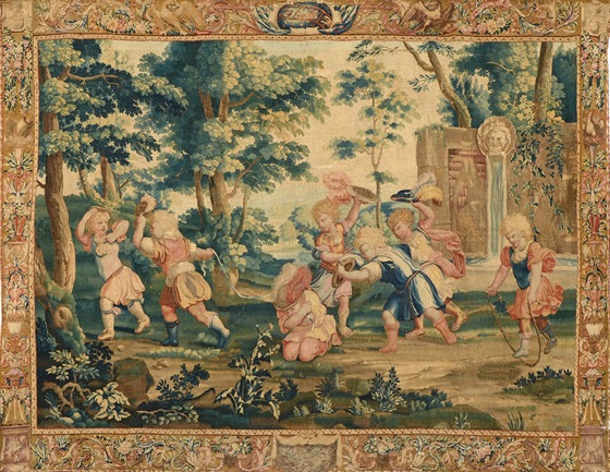 Tapiserie Dtská hra pochází z druhé poloviny 17. století.