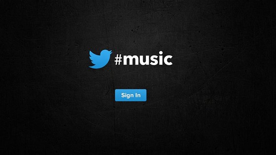 Logo na nov zprovoznné stránce music.twitter.com