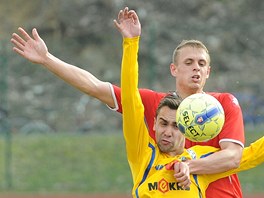 Momentka z duelu Varnsdorf (ve lutm) - Pardubice.