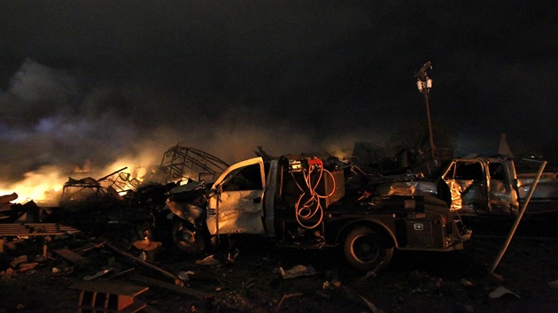 Nsledky vbuchu v tovrn na hnojiva v texaskm msteku West (18. dubna 2013)