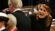Sarah Fergusonová, vévodkyn z Yorku na pohbu Margaret Thatcherové (17. dubna...