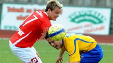 Momentka z duelu Varnsdorf (ve žlutém) - Pardubice. Momentka z duelu Varnsdorf (ve žlutém) - Pardubice.