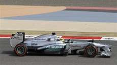 Nico Rosberg z Mercedesu pi tréninku na Velkou cenu Bahrajnu.