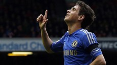 JE TAM. Oscar, talentovaný záloník Chelsea, oslavuje svoji trefu do sít