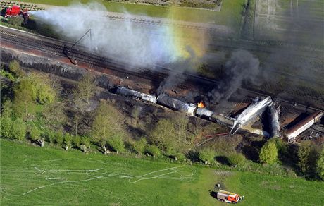 V belgickém Gentu havaroval vlak peváející chemikálie.