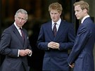 Princ Charles a jeho synové Harry a William