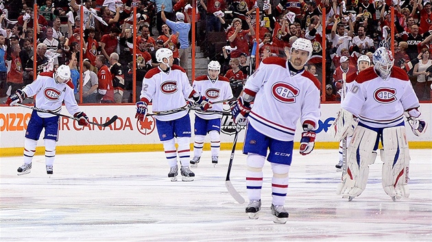Montrealt hokejist zklaman po prohe s Ottawou. V poped Tom Plekanec.