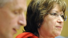 Ministryně práce Ludmila Müllerová po jednání o sKartách s náměstkem Ministryně práce Ludmila Müllerová po jednání o sKartách s náměstkem