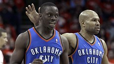První část mise splněna. Basketbalisté Oklahoma City Thunder Reggie Jackson a První část mise splněna. Basketbalisté Oklahoma City Thunder Reggie Jackson a