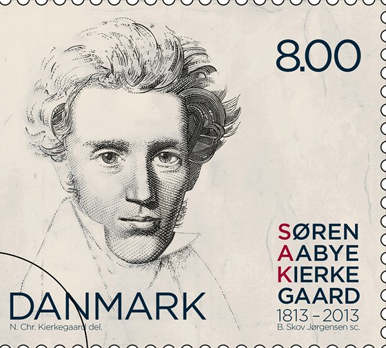 Potovní známka k letonímu výroí filozofa Kierkegaarda