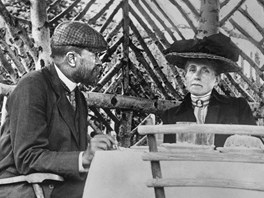 Prezident Tomá Garrigue Masaryk s manelkou Charlottou bhem pobytu ve...