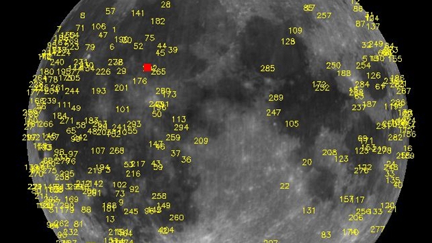 Msta dopad meteorit na msn povrch od roku 2005. erven je oznaen impakt z bezna 2013, kter dopadl do oblasti Mare Imbrium a a do z stejnho roku byl nesilnjm lovkem pozorovanm impaktem na povrchu na obnice.