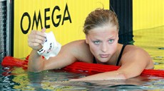 Simona Baumrtová po Českém poháru v plavání. Simona Baumrtová po Českém poháru v plavání.