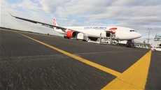 Nový Airbus A330-300 na ploe Letit Václava Havla.