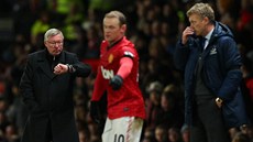 KDO ZŮSTANE V MANCHESTERU? Alex Ferguson (vlevo) určitě ne, nový kouč David KDO ZŮSTANE V MANCHESTERU? Alex Ferguson (vlevo) určitě ne, nový kouč David