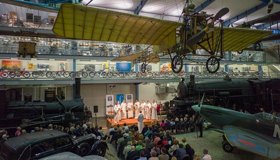 Soubor Schola Gregoriana Pragensis vystupoval v Národním technickém muzeu.