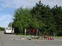 Pohled na msto nehody v Havov-Prostedn Such.