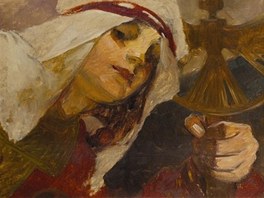 Alfons Mucha, Zima (ze série tyi roní období). Olejomalba z let 1902-3 je...