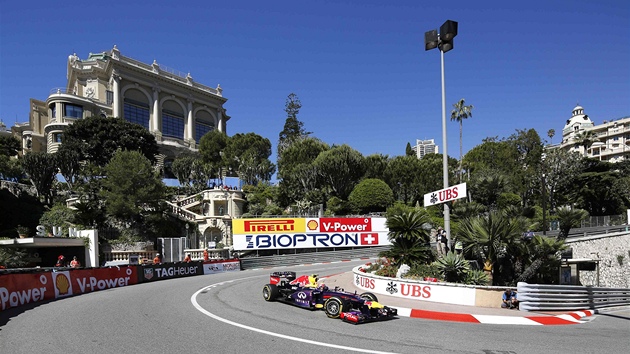 Mark Webber pi trninku na Velkou cenu Monaka