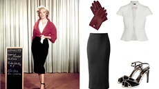 Základní barvy: bílé sako, F&F; erná pouzdrová sukn, H&M; tmav ervené...