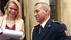 Hasič David Bauer na Pražském hradě, kam si přišel pro ocenění za záchranu Hasič David Bauer na Pražském hradě, kam si přišel pro ocenění za záchranu