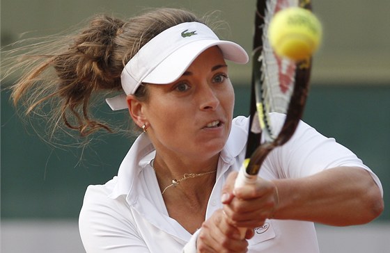 Petra Cetkovská v souboji s italskou tenistkou Robertou Vinciovou.