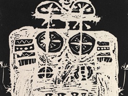 Jan Kíek, Bez názvu - Figura, 1956, linoryt, papír