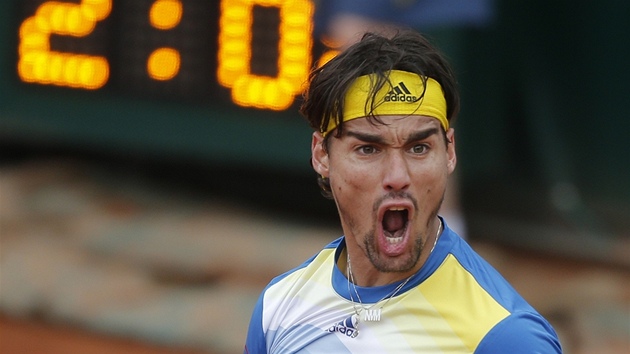 ITALSK RADOST. Fabio Fognini vede 2:0 na sety nad Lukem Rosolem a smuje do 3. kola Roland Garros.