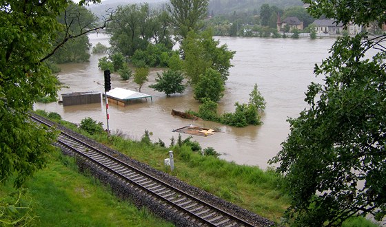 Zaplavené Komoany na jihu Prahy. (3. ervna 2013)