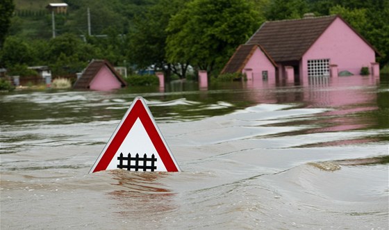 Zaplavené Keice na Litomicku. (4. ervna 2013)