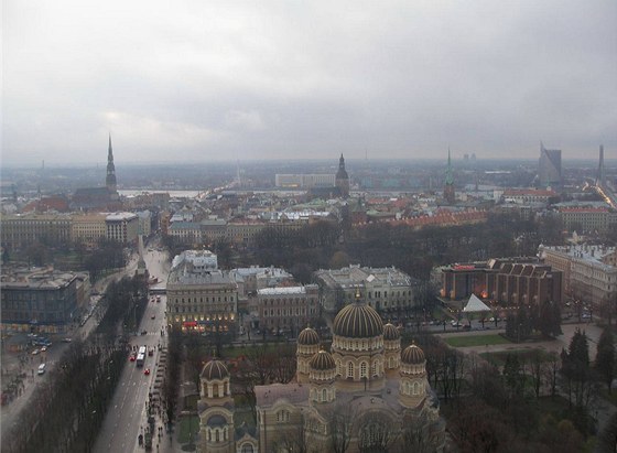 Lotysko, pohled na Rigu - Pohled na Rigu z hotelu Riga v centru msta.