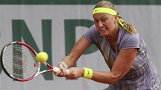 Petra Kvitová v utkání proti Jamie Hamptonové. Petra Kvitová v utkání proti Jamie Hamptonové.