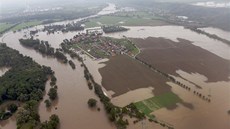 Staré Ouholice - Rozvodnná Vltava zaplavila 3. ervna ást obce Staré Ouholice