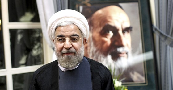 Nov zvolený prezident Íránu Hasan Ruhání (17. ervna 2013)