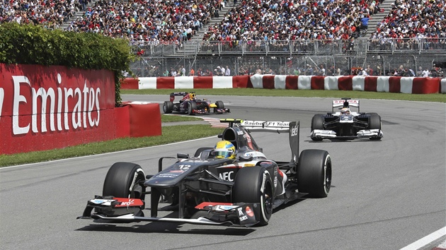 Esteban Gutirrez ze stje Sauber na trati Velk ceny Kanady. 