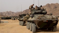 Americká námoní pchota na vojenském cviení Eager Lion v Jordánsku